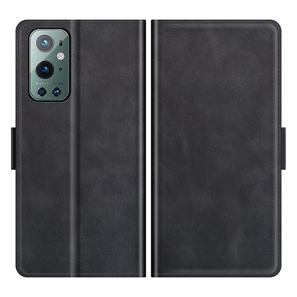 OnePlus 9 Pro Magnetic Flip Leather Case - Dual-Side Magnetic Buckle, Card Slots & Wallet Holder | Premium Phone Protector for Daily Use, Travel & Business Meetings