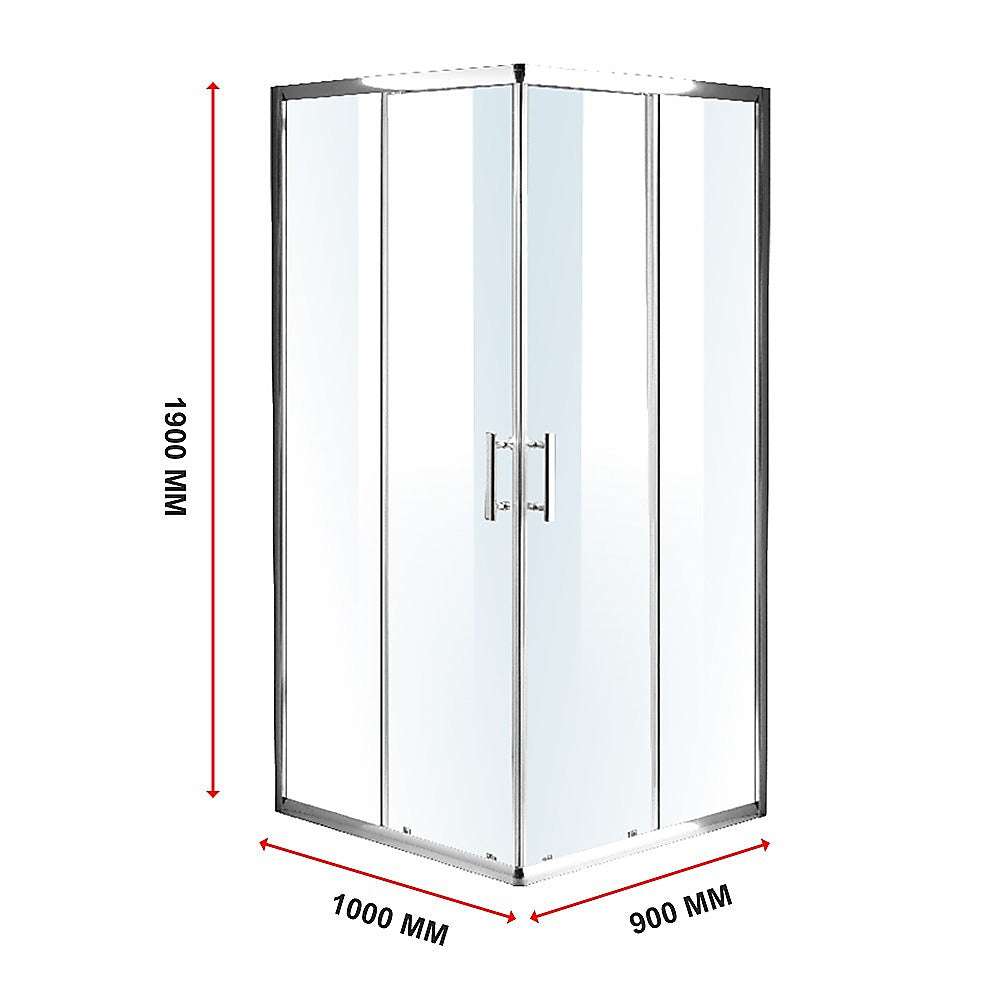 Della Francesca 1000 x 900mm Sliding Door Tempered Glass Shower Screen - Nano Coating, Safety Glass for Bathroom - Perfect for Modern Homes & Spa-Like Showers