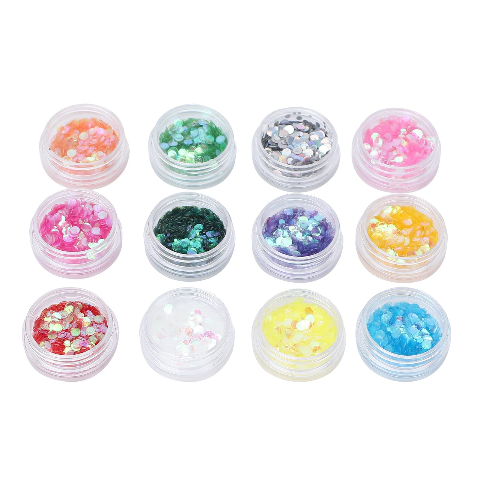 12pcs Multi-Size Nail Art Glitter Powder & Mixed Sequins Set - DIY Nail Decoration Kit for Halloween, Parties, Bridal & Salon Use - Shimmer Dust for Professional & Home Manicures