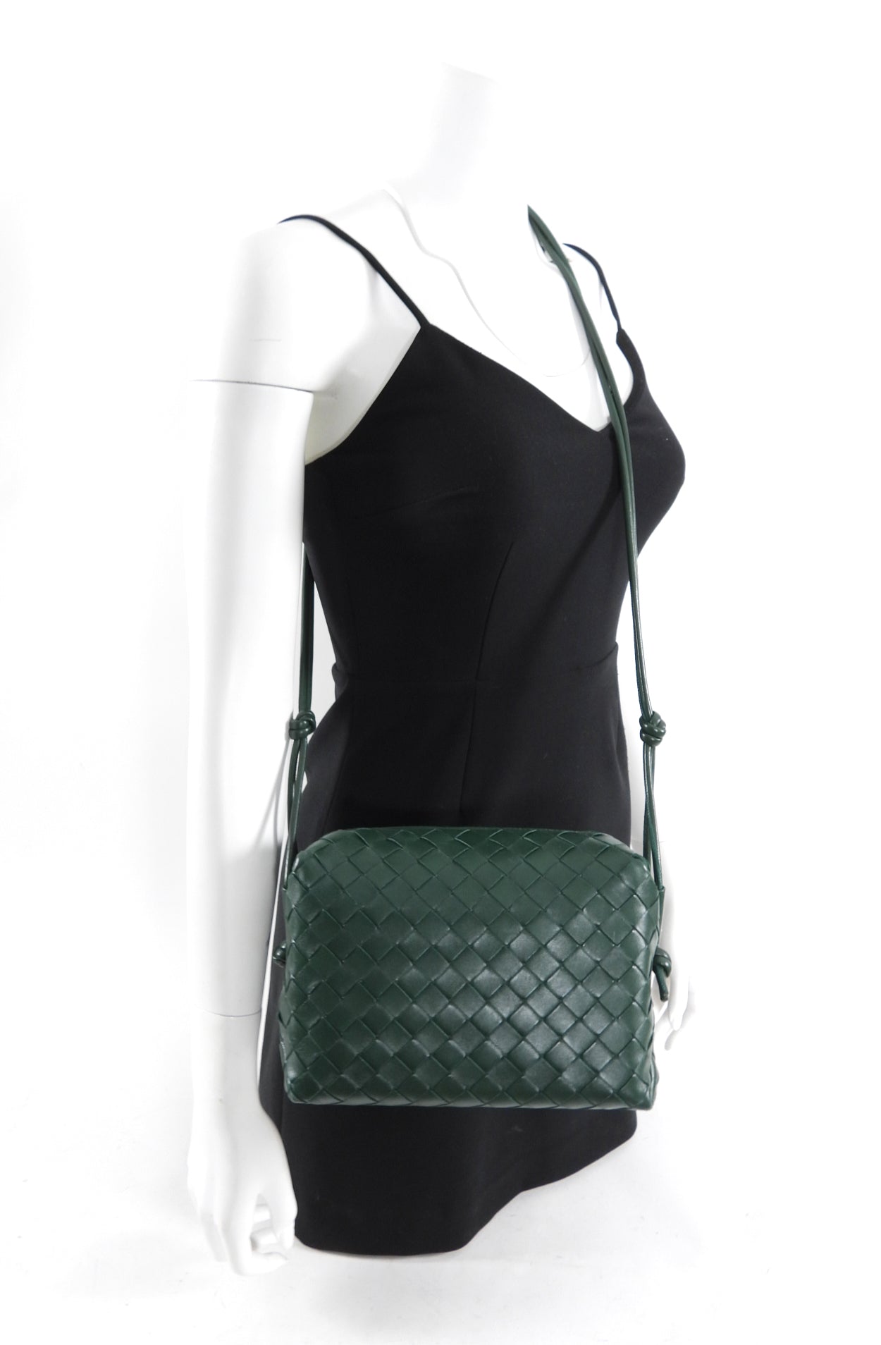 Bottega Veneta Green Intrecciato Leather Crossbody Bag for Women | Luxury Designer Handbag | Perfect for Everyday Use, Travel & Date Night