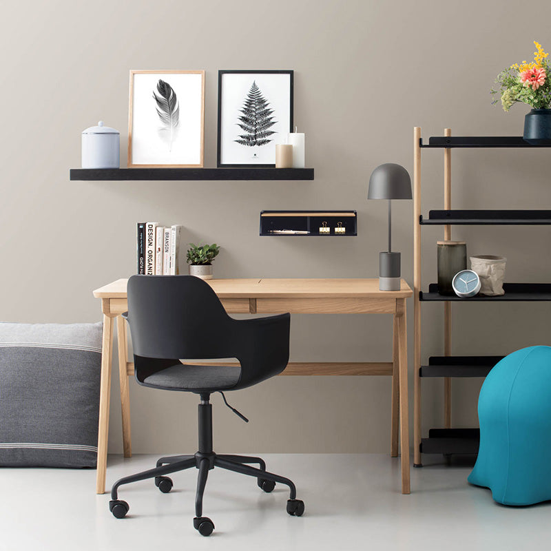 KEIR 47-Inch Natural Wood Study Desk - Perfect for Home Office, Dorm Room & Small Spaces | Modern Writing Desk with Sturdy Frame for Work & Study