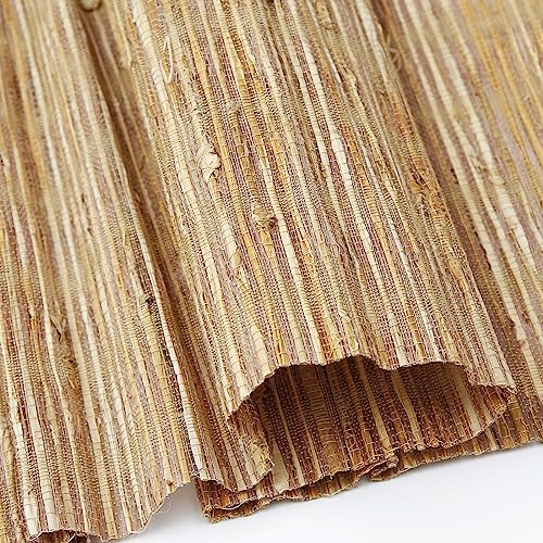 Blackout Bamboo Roman Shades | Cordless Woven Wood Window Blinds for Privacy | Extra Wide Custom Natural Shades | Perfect for Bedroom, Living Room & Dining Room | Bronze Finish | Light Blocking & Room Darkening Window Treatments