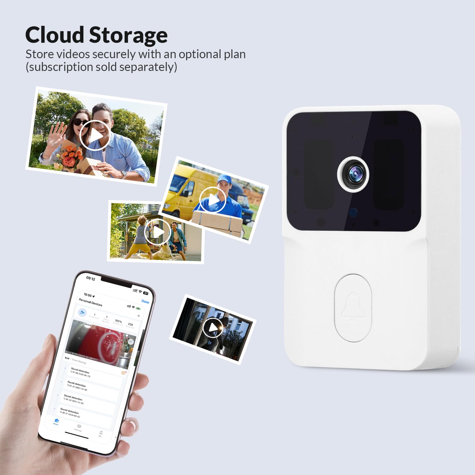 Smart Wireless Video Doorbell with HD Camera & Two-Way Audio - Home Security System for Front Door Monitoring, Package Alerts & Visitor Communication