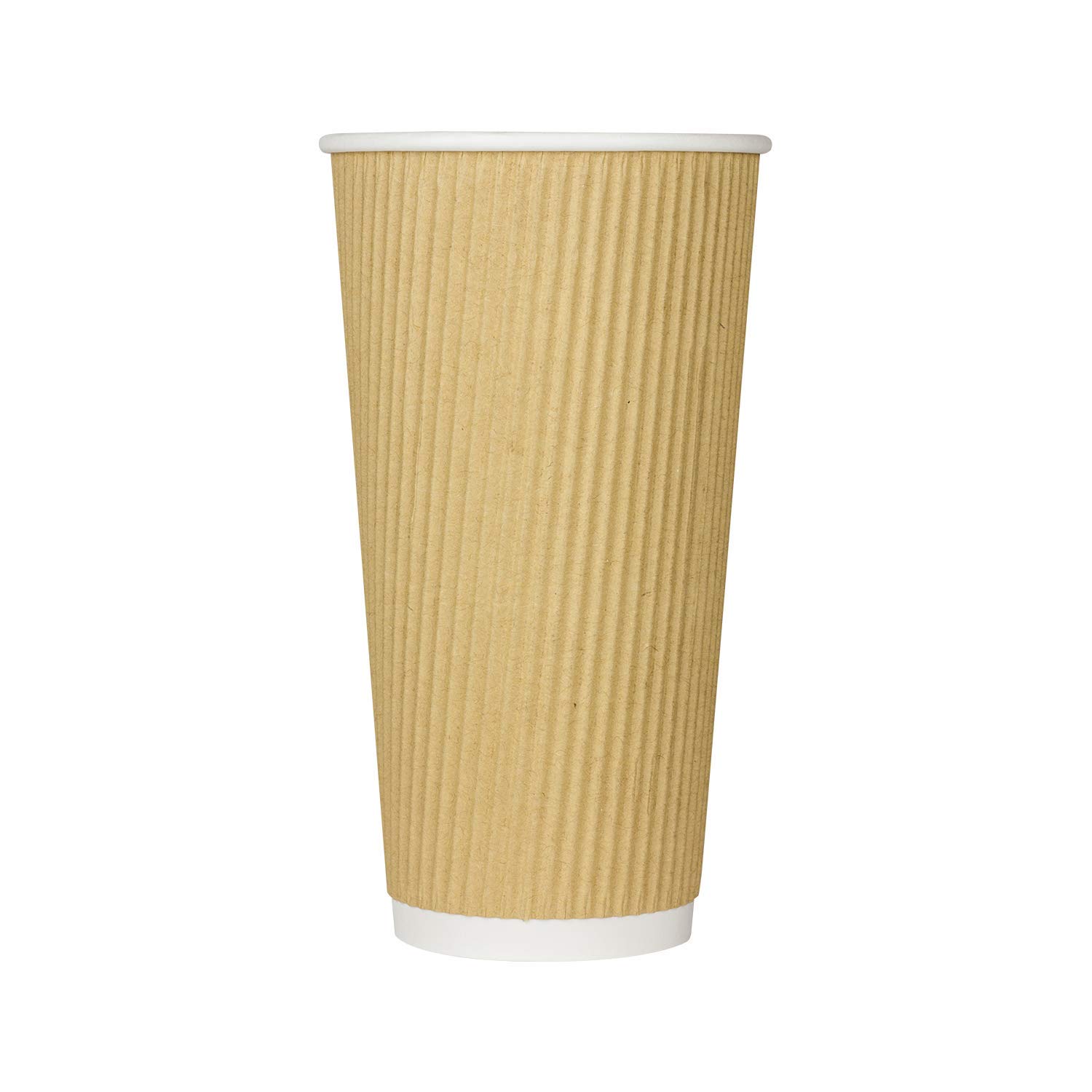 20oz Ripple Insulated Coffee Cups [500 Count] - Double Poly Lined Kraft Paper Hot Cups for Coffee, Tea & Hot Chocolate - Perfect for Cafes, Offices & Catering Events