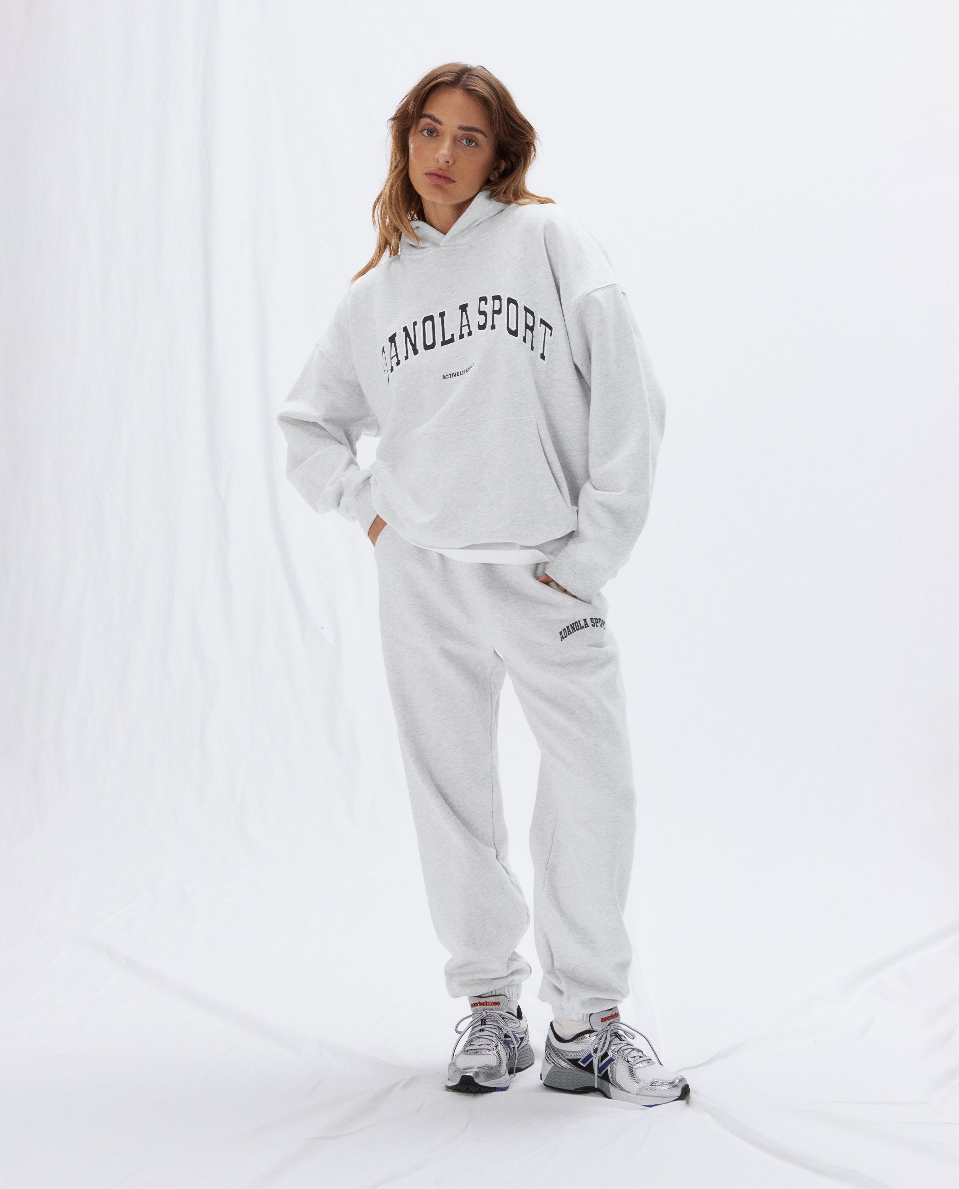 AS Women's Light Grey Melange Sweatpants - Soft Joggers for Yoga, Lounge & Casual Wear