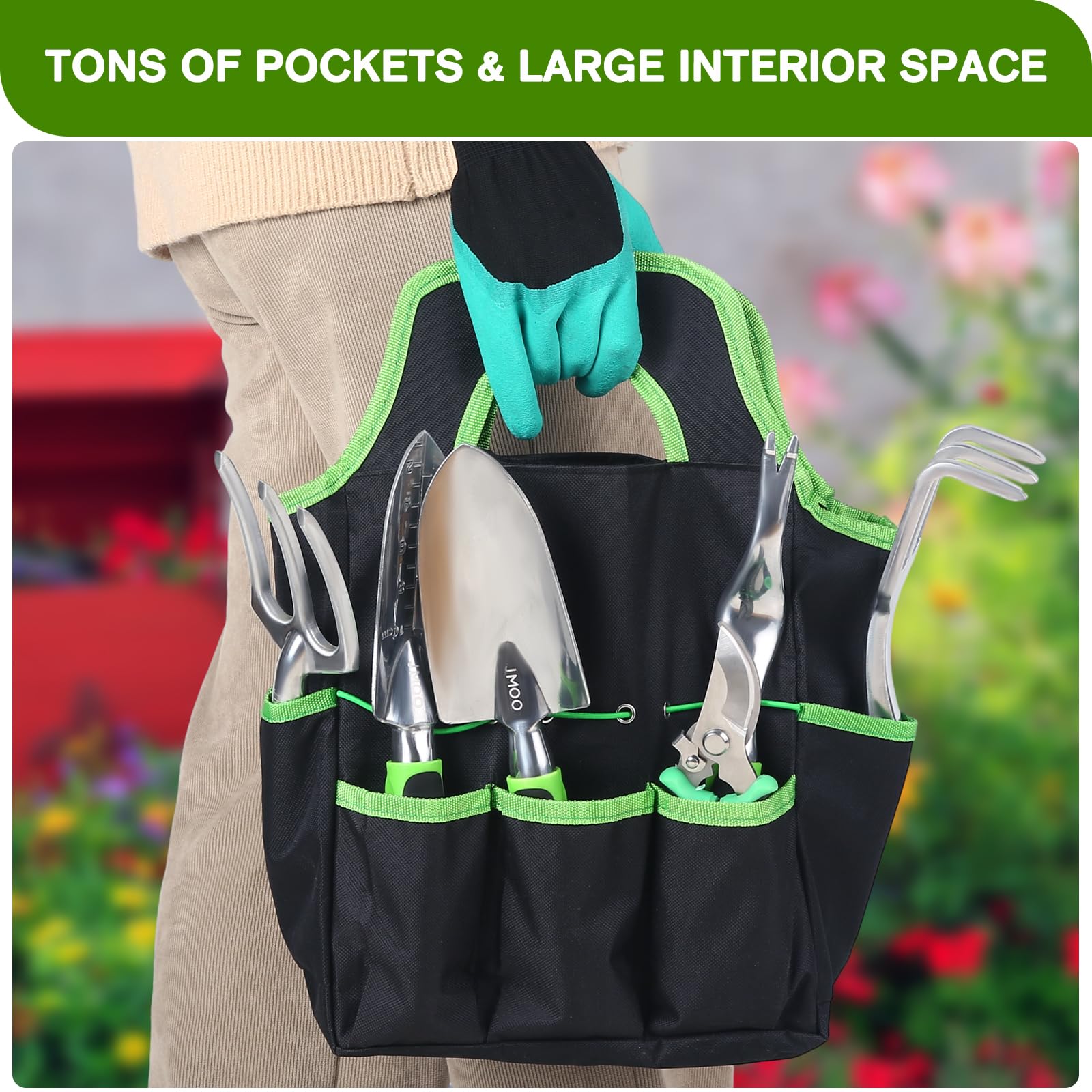 8-Piece Garden Tool Set with Non-Slip Ergonomic Handles - Lightweight Rust-Proof Aluminum Alloy Gardening Tools for Women & Men - Perfect for Planting, Weeding, and Landscaping in Backyards & Flower Beds