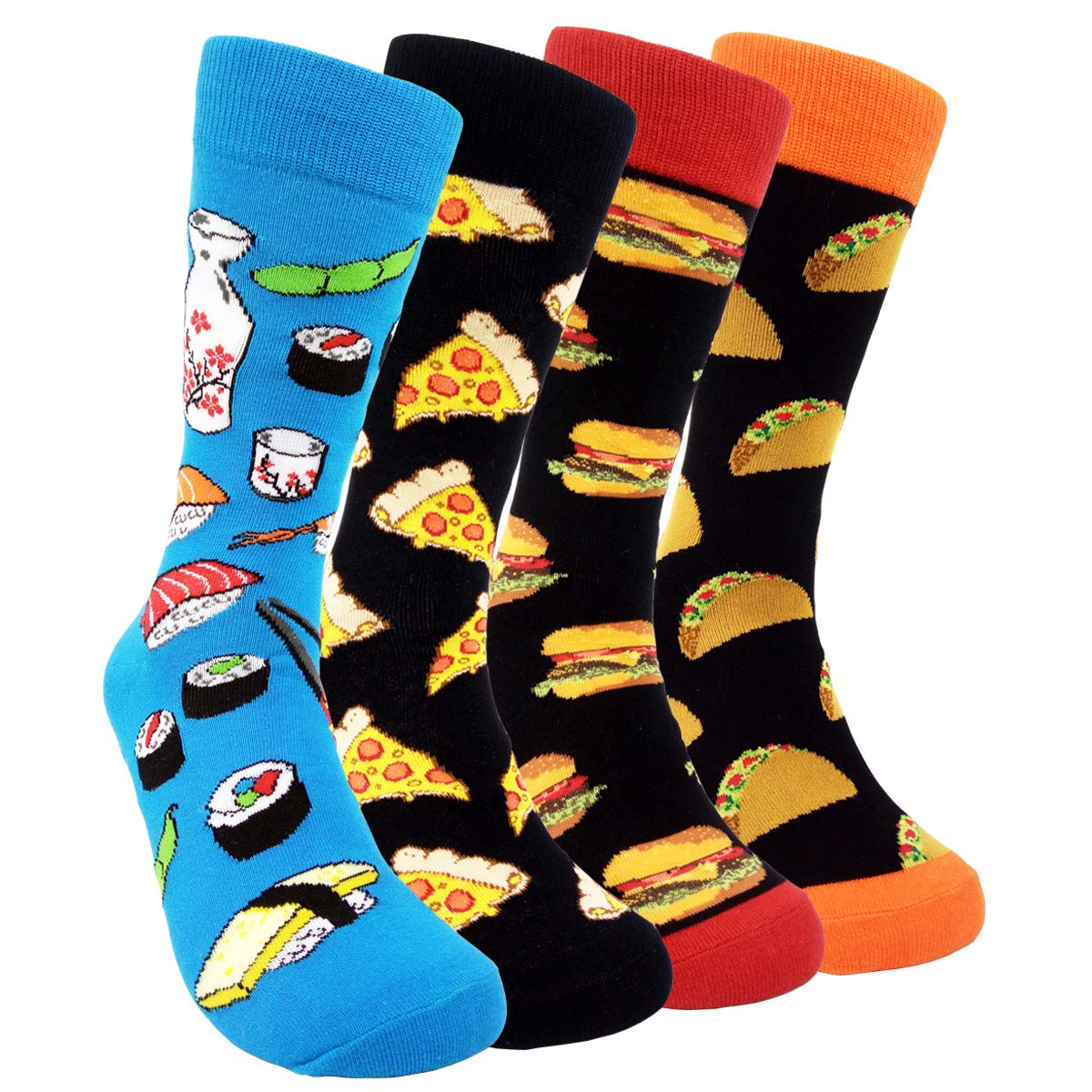 HSELL Men's Fun Patterned Dress Socks - Novelty Crazy Design Cotton Socks for Men - Perfect Gift for Christmas, Office & Casual Wear