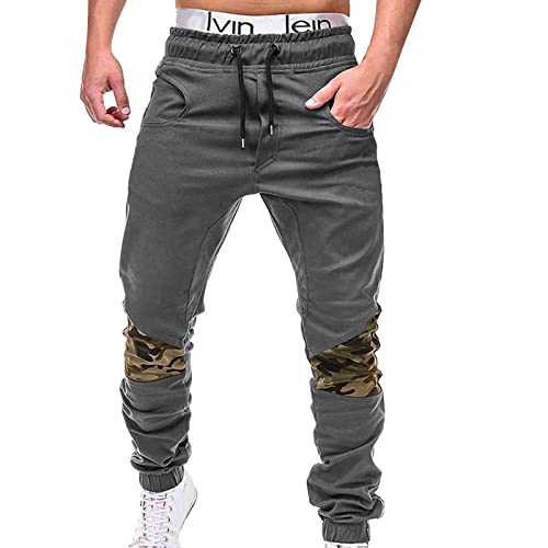 **Men's Casual Cargo Jeans with Drawstring & Pockets - Mid-Waist Comfort for Outdoor, Work & Everyday Wear**