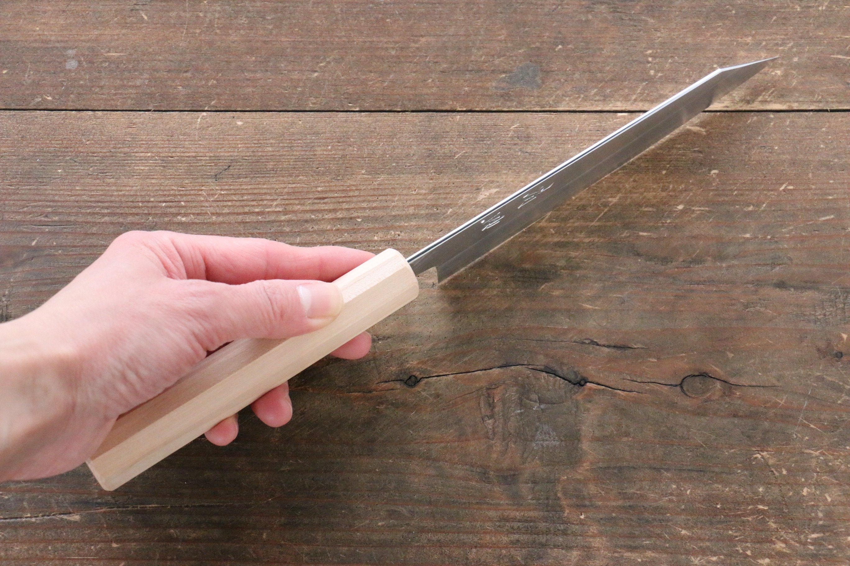 Premium Seisuke Silver Steel Kiritsuke Petty Utility Knife 150mm - Japanese Chef Knife with Cherry Wood Handle for Slicing, Chopping & Precision Kitchen Tasks