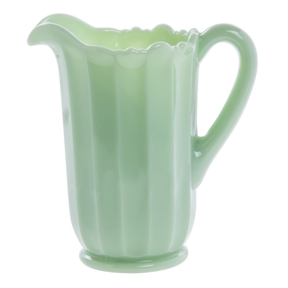 Vintage Jadeite Glass Pitcher - Mosser Glass 5-Cup Paneled Pitcher for Iced Tea, Lemonade & Cocktails - Retro Kitchen & Barware for Home & Restaurant Use