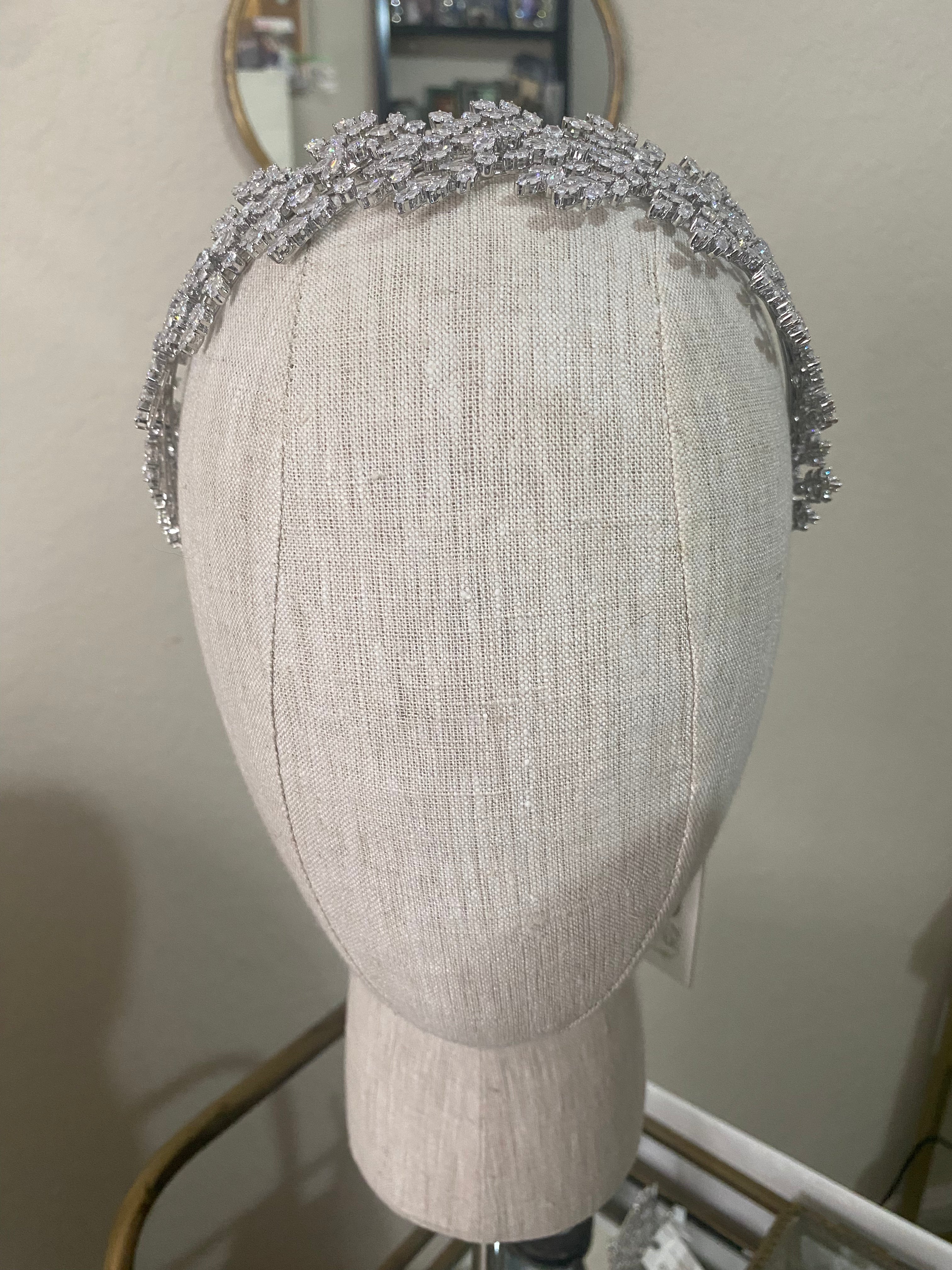 Elegant CLEO Simulated Diamond Headband – Sparkling Hair Accessory for Weddings, Prom & Special Occasions
