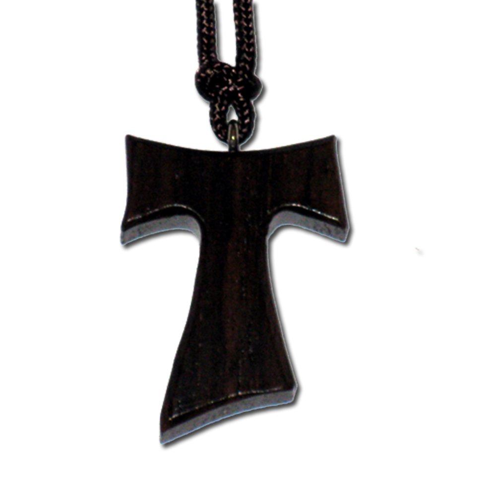 Handmade Wooden Tau Cross Pendant with Adjustable Cord - Perfect for Necklaces, Spiritual Gifts & Christian Jewelry