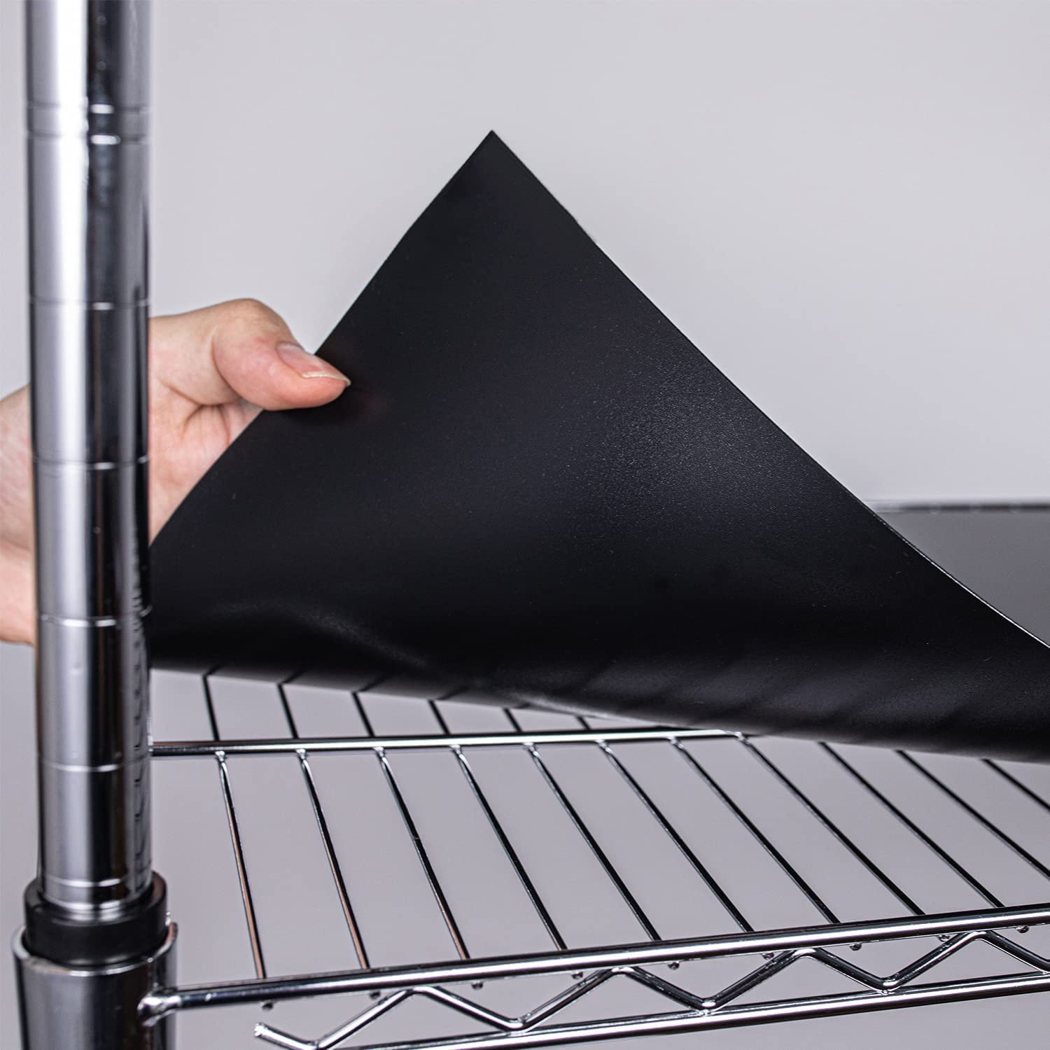 HooTown 5-Pack Black Frosted Plastic Shelf Liners (24