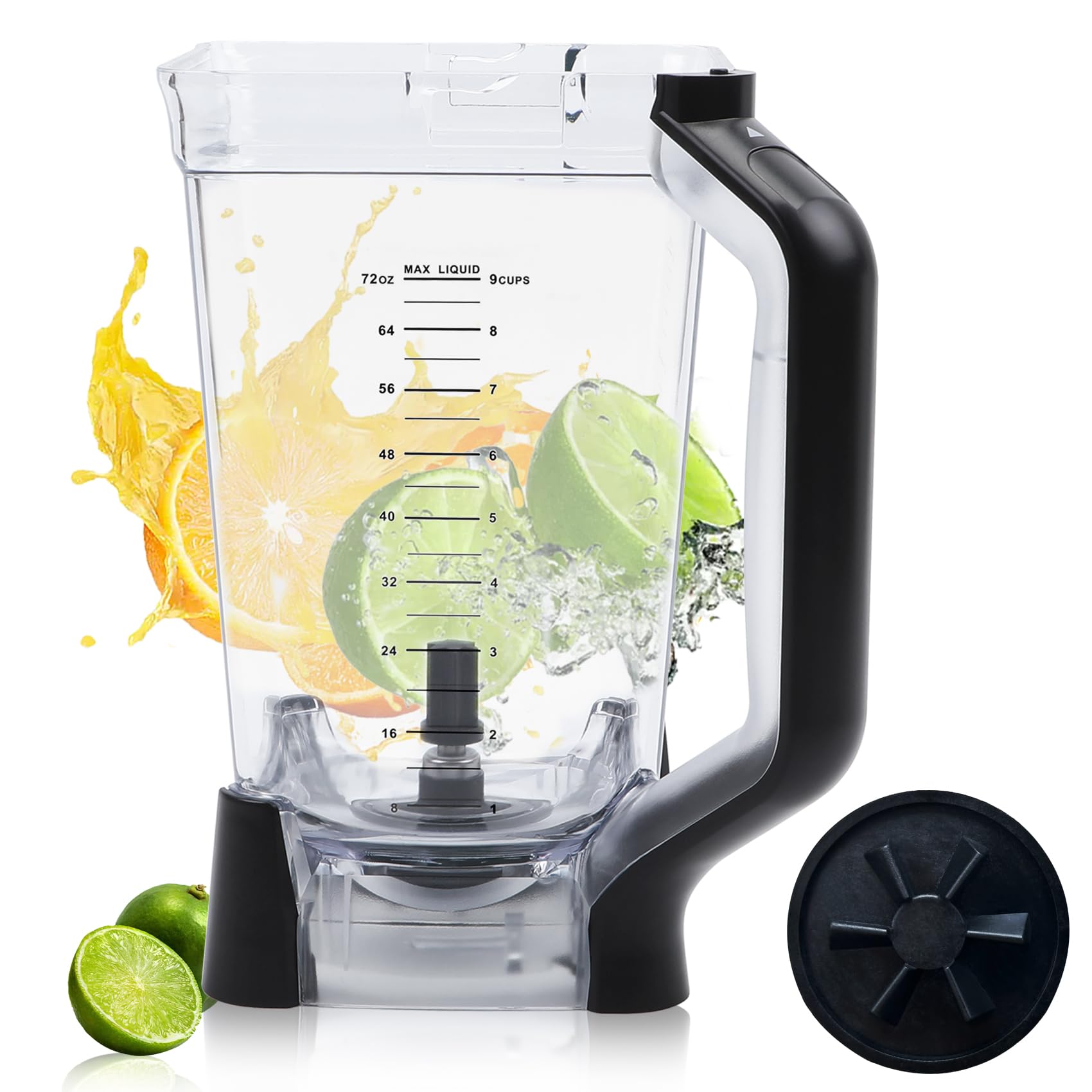 Ninja Blender Pitcher Replacement 72OZ XL Blender Cup for BL610 BL610BRN BL710WM BL710WMC CO650B CT610 C0610B CT610C CT611C - Perfect for Smoothies, Shakes & Crushing Ice