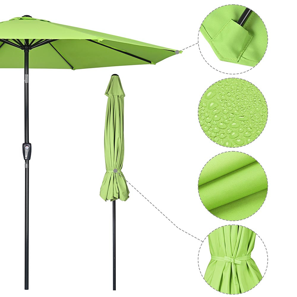 9 ft 8 Rib Patio Umbrella with Tilt & Crank - 220g Yarn Dyed Canopy & UV50+ Protection - Perfect for Outdoor Dining, Poolside Lounging, and Backyard Relaxation