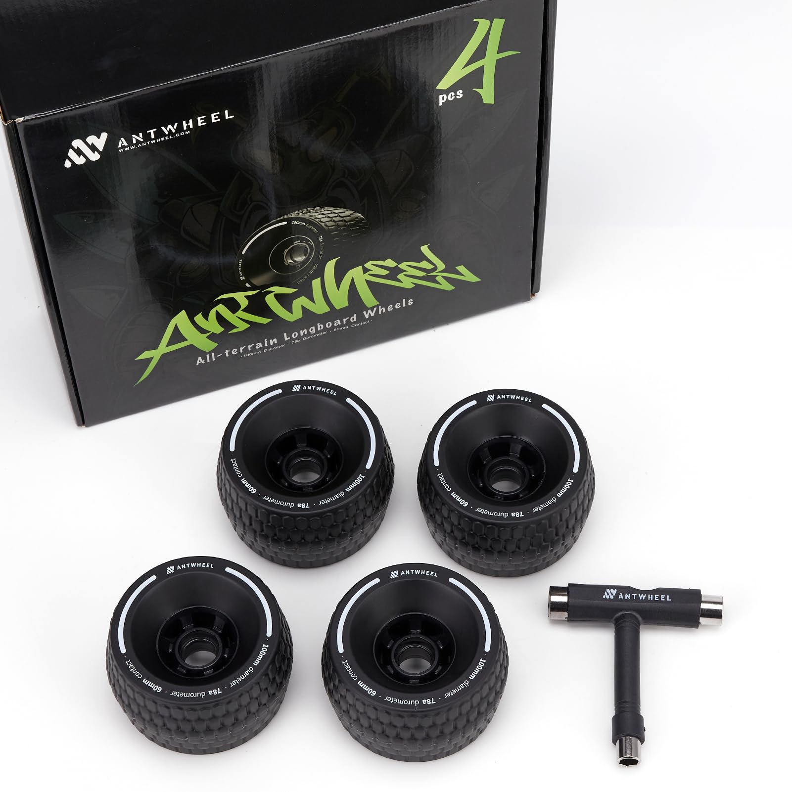 100mm All-Terrain Electric Skateboard Wheels - 78A High Rebound Urethane Wheels for Off-Road & Urban Commuting | Perfect for Longboards, E-Skateboards & Cruisers