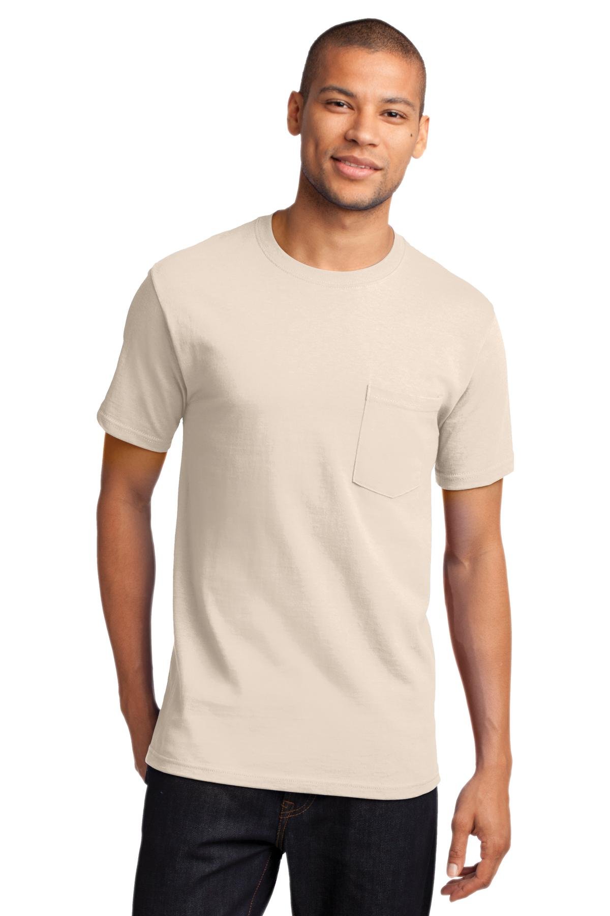 Port & Company PC61PT Tall Essential Pocket T-Shirt for Men - Comfortable Cotton Crew Neck Tee with Chest Pocket - Perfect for Casual Wear, Work & Everyday Use