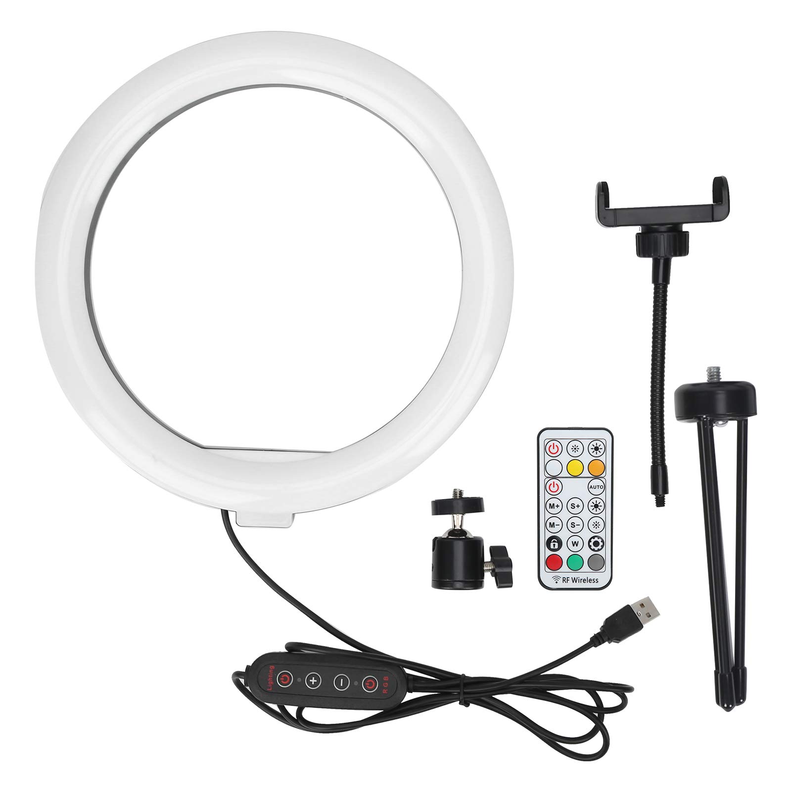 KUIKUI RGB LED Ring Light with Desktop Tripod - 18
