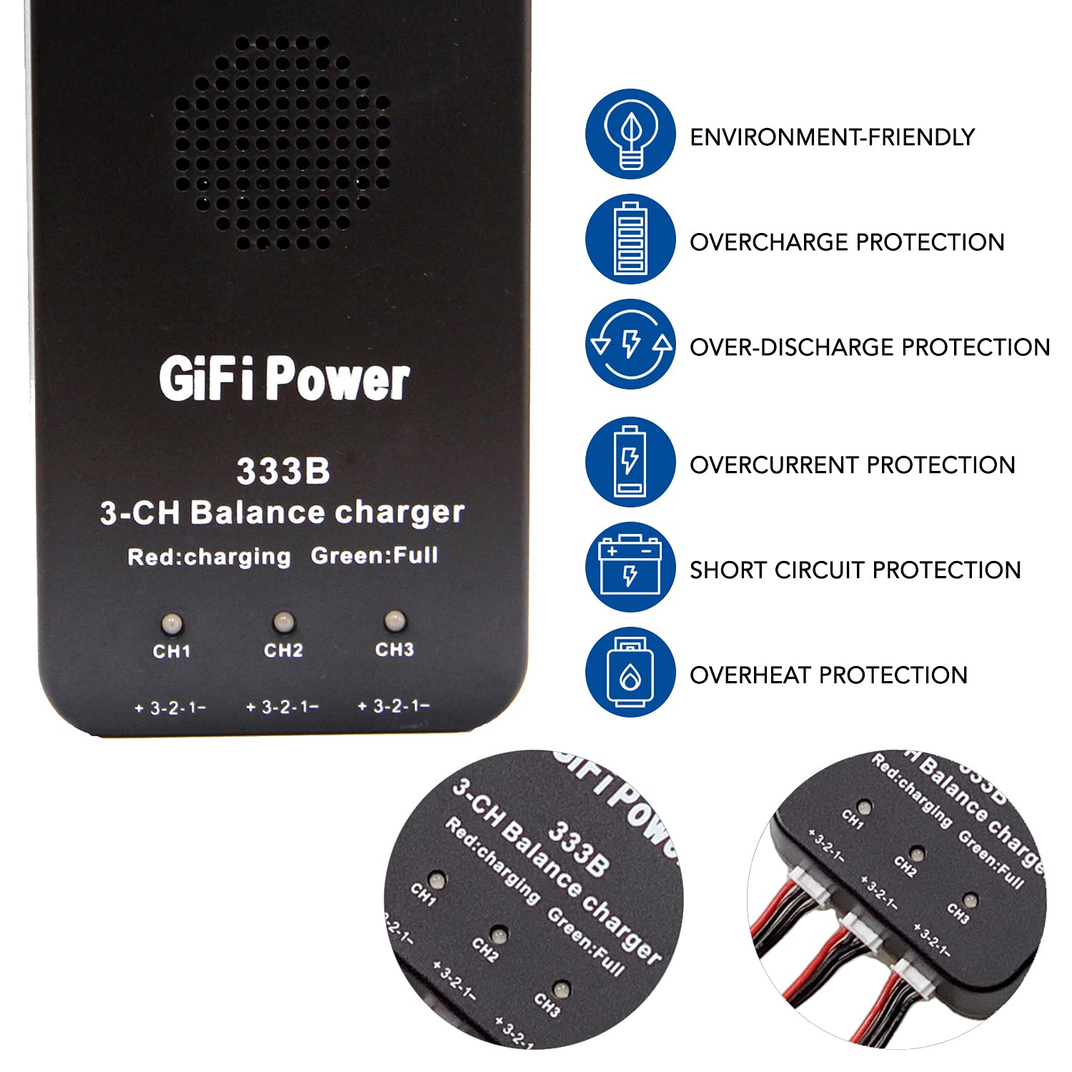 MaximalPower 3-in-1 LiPo Battery Balance Charger for Yuneec Q500 Drone - Fast Simultaneous Charging with Plug-and-Play Function (Includes Charger & 3X 7500mAh Batteries) | Perfect for Aerial Photography, Drone Racing, and Professional UAV Operations