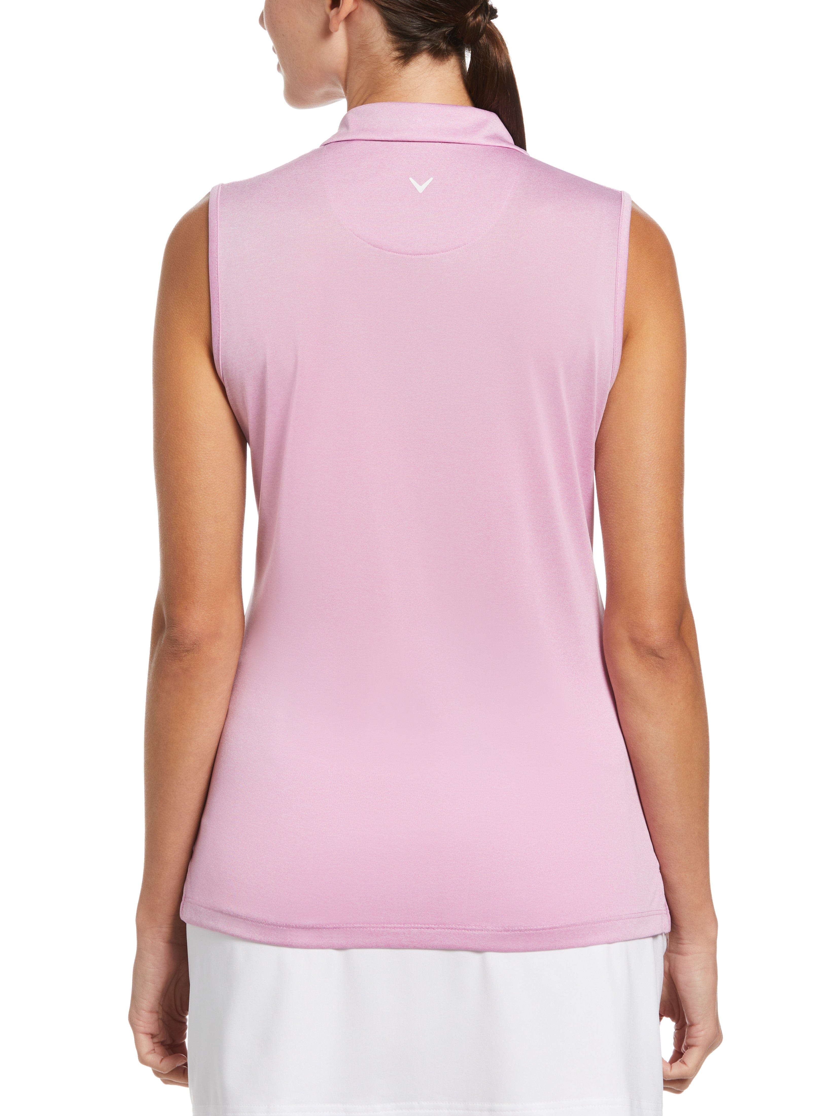 Women's 1/4 Zip Sleeveless Heather Polo Shirt - Athletic Golf Tennis Workout Top for Active Lifestyle & Casual Wear