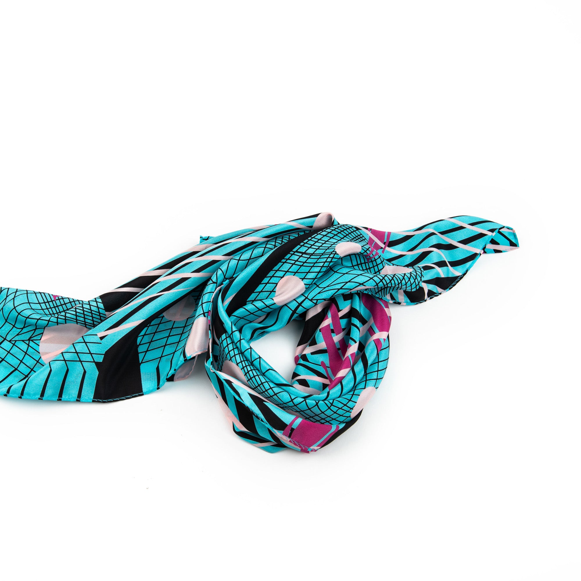 ACMI x RMIT Gaming Collaboration Silk Scarf - Lightweight Fashion Accessory for Women & Men - Perfect for Gaming Events, Cosplay, and Everyday Wear
