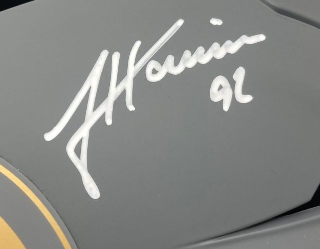 James Harrison Autographed Pittsburgh Steelers Full Size Slate Authentic Speed Flex Football Helmet - Certified Authentic - Perfect for Collectors, Man Cave Decor, and Steelers Fans Gifts