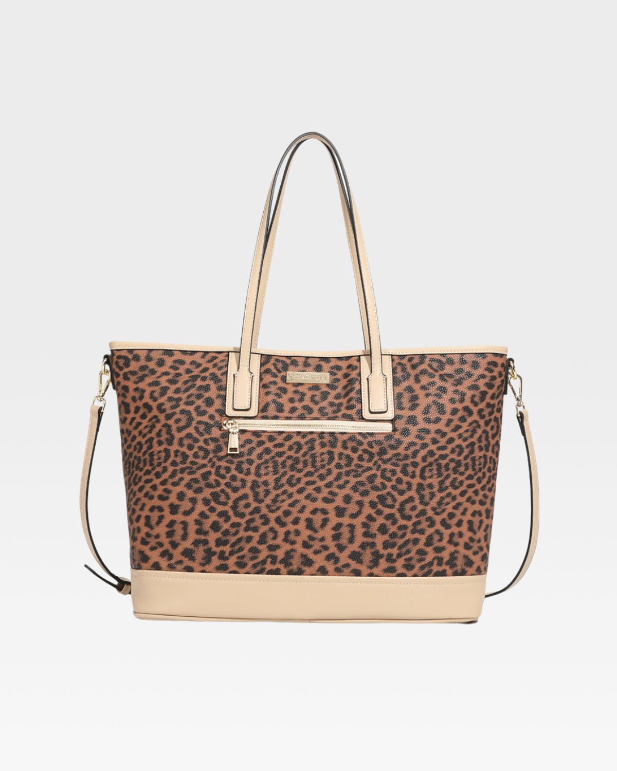 Stylish Leopard Print Tote Bag for Women - Fashionable Beige Animal Pattern Shoulder Bag - Perfect for Work, Shopping & Beach Outings