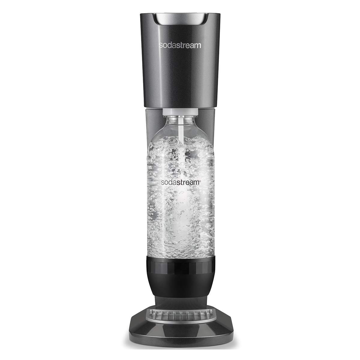 Sodastream Genesis Sparkling Water Maker Machine - Black | 1L BPA-Free Reusable Bottle & 60L CO2 Cylinder Included | Make Carbonated Drinks at Home for Parties, Offices or Healthy Hydration