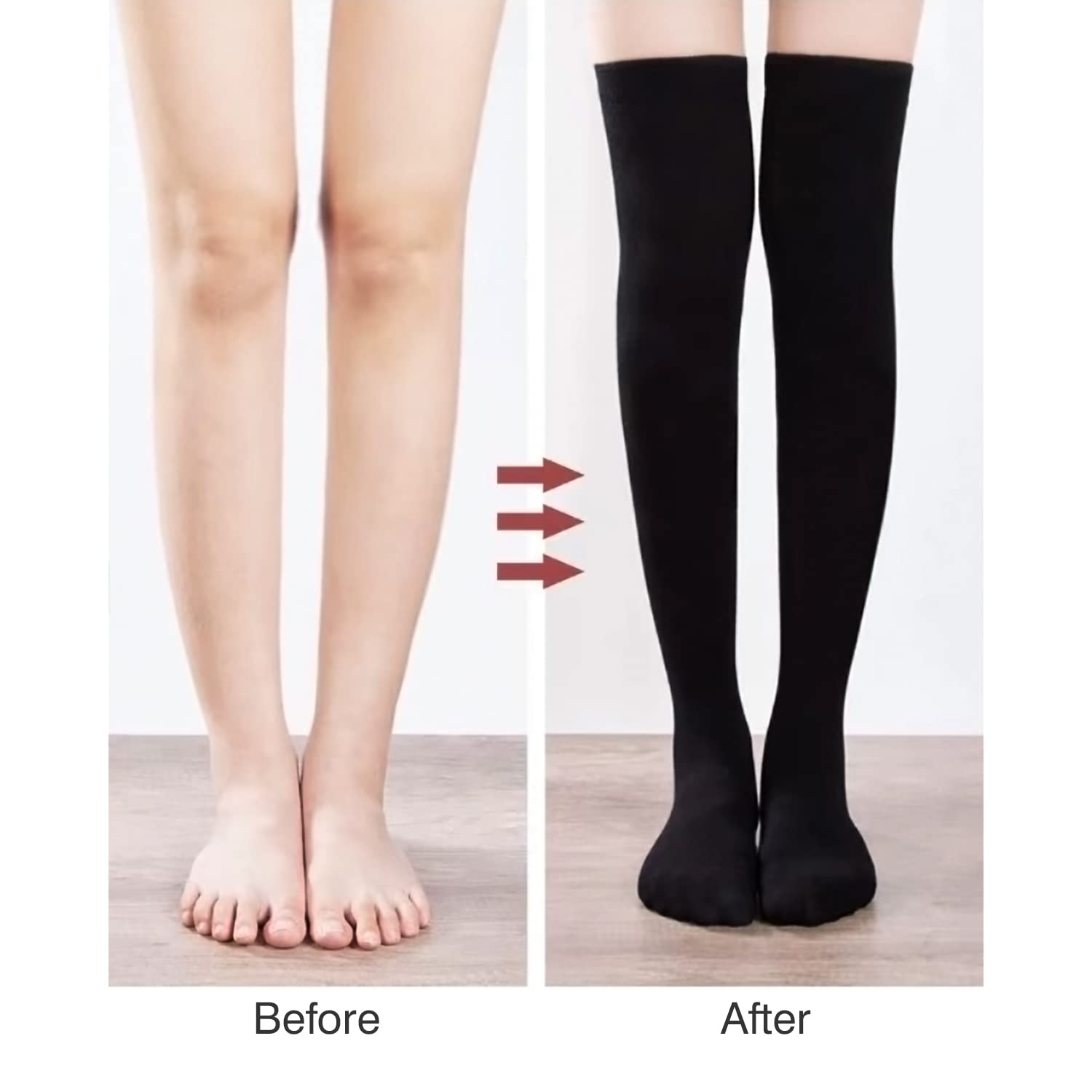 Women's Extra Long Thigh High Cotton Socks - Thermal Knee High Boot Stockings for Winter, Daily Wear & Cosplay - Black (Perfect for Cold Weather, Fashion Outfits & Costume Parties)