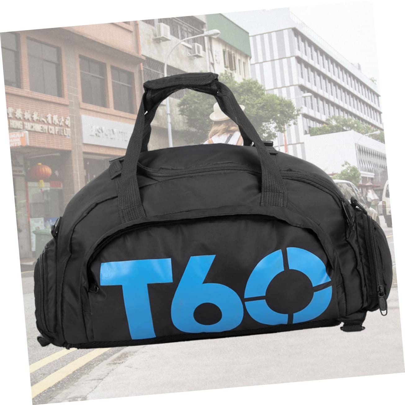 KITANDOVE Travel Duffel Bag - Waterproof Black Polyester Shoulder Bag for Gym, Workout, Sports & Short Trips - Perfect for Men & Women | Durable & Lightweight Carry-On Bag