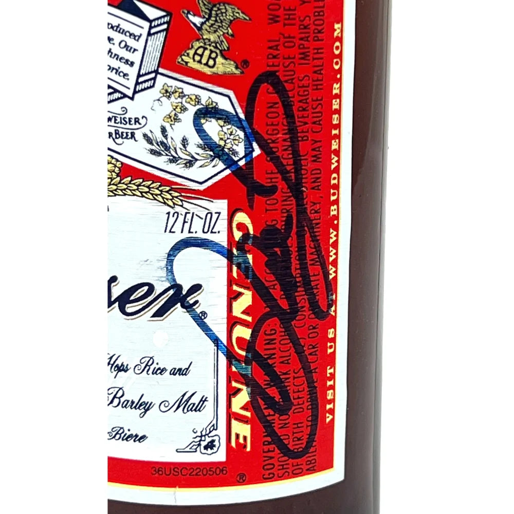 Dale Earnhardt Jr. Autographed Budweiser Beer Bottle with COA & JSA - NASCAR Collectible for Fans, Man Cave, Sports Memorabilia Display