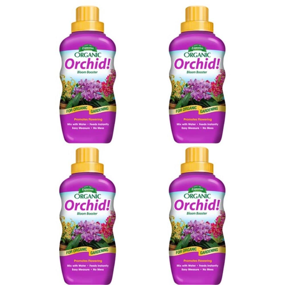 Espoma Organic Orchid Fertilizer 8-Ounce Concentrated Plant Food - Best Bloom Booster for All Orchids & Bromeliads Including Phalaenopsis & Dendrobium - 4 Pack - Perfect for Indoor & Outdoor Orchid Care