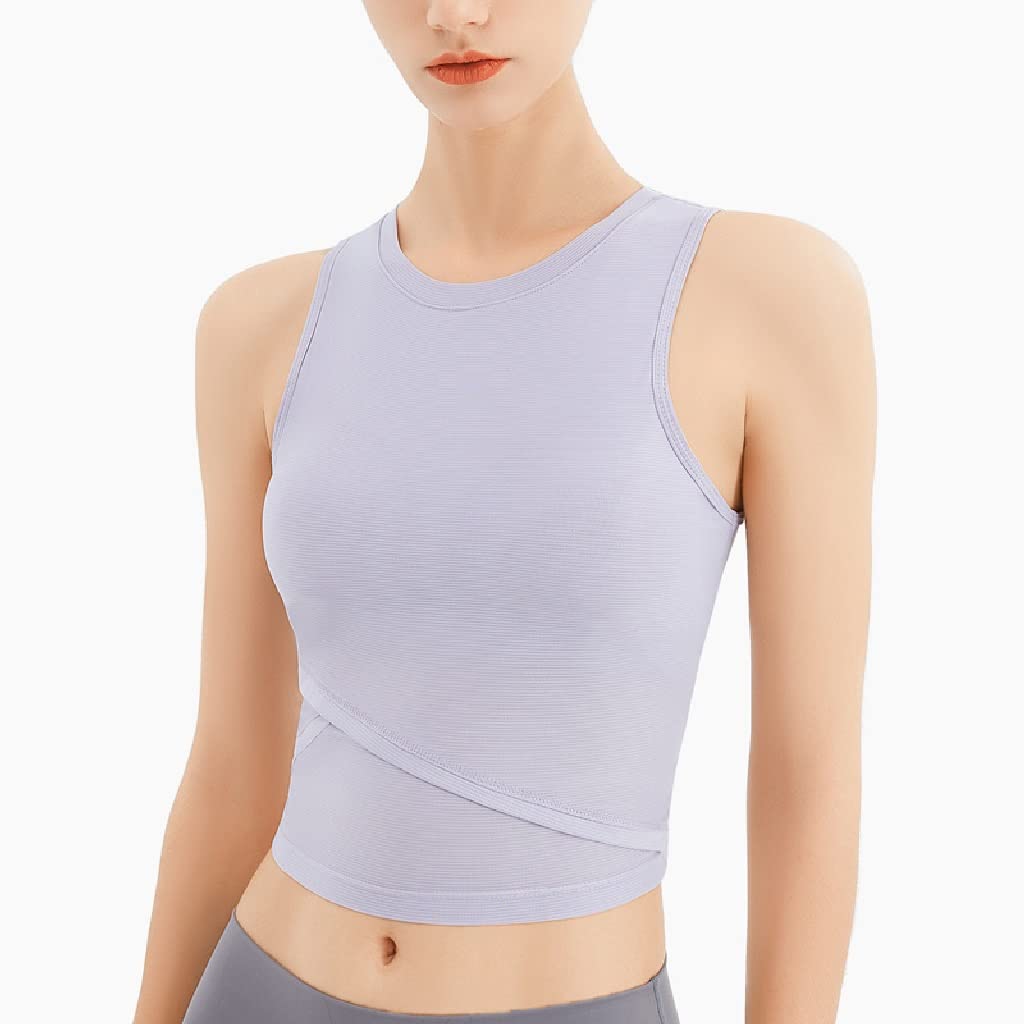 Breathable Sports Vest with Chest Pads - Women's Workout Tank Top for Yoga, Gym & Running - Ribbed Sleeveless Fitness Shirt (Color: A, Size: M) - Perfect for Yoga, HIIT, CrossFit & Outdoor Activities