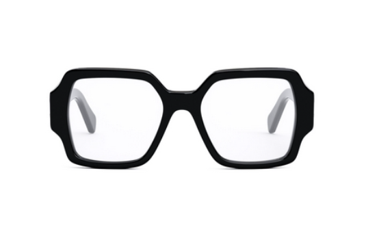 Celine TRIOMPHE CL50131I 001 Shiny Black Soft Square Women's Eyeglasses - Stylish Designer Glasses for Women, Perfect for Work, Reading & Fashion Accessories