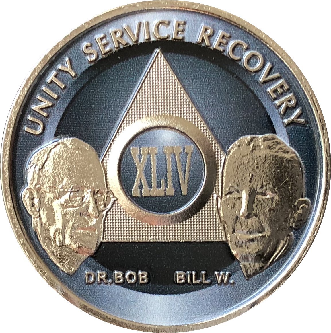 44 Year AA Founders Medallion - Titanium Nickel Plated Anniversary Chip XLIV - Perfect for AA Milestone Celebrations & Recovery Gifts