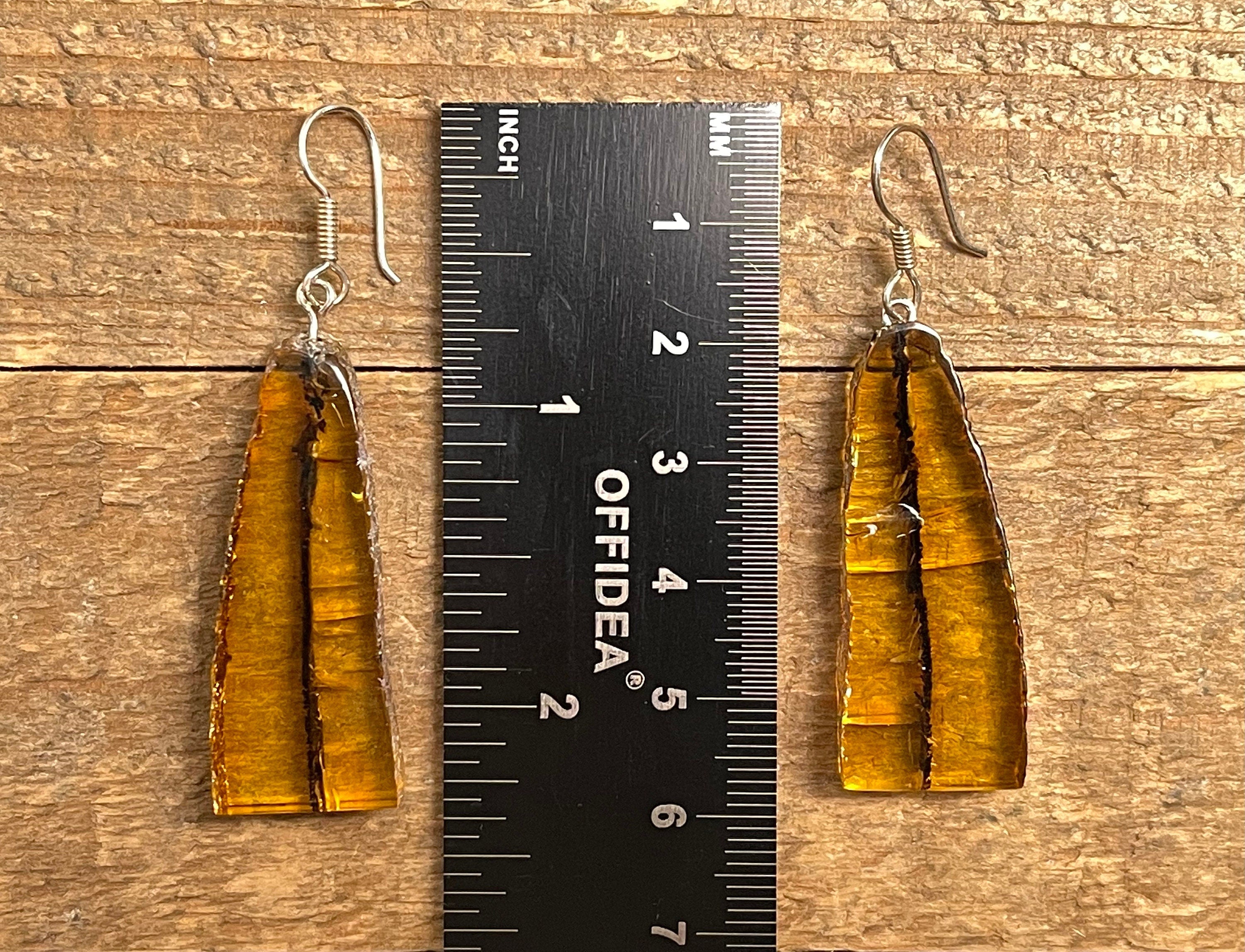 AMBER Crystal Earrings - Handmade Statement Dangle Earrings with Healing Stones | Natural Jewelry for Women | Perfect for Boho Style, Meditation & Gift Giving