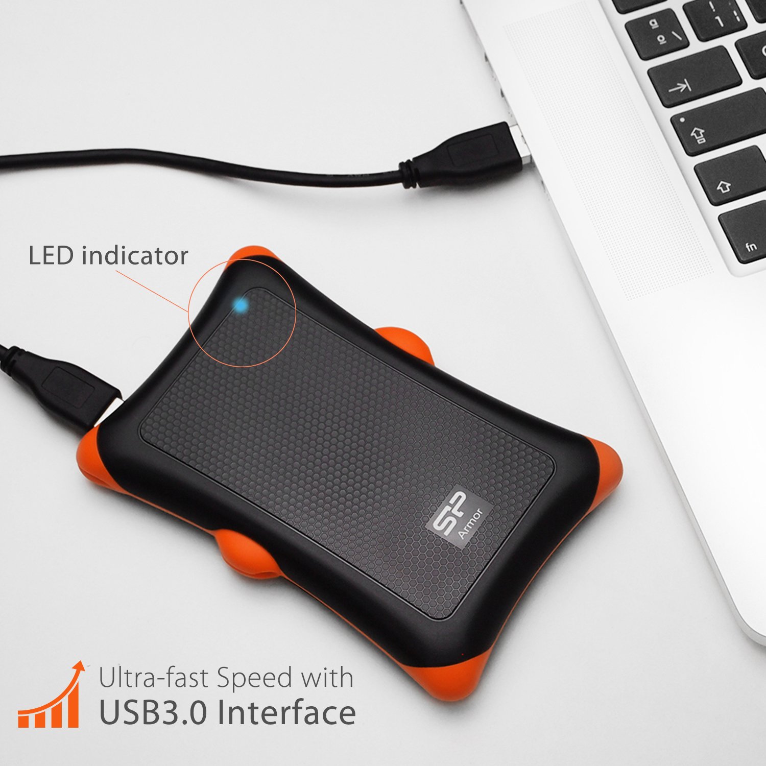 Silicon Power 1TB USB-C External Hard Drive - Rugged Portable HDD with USB 3.1 Gen 1, Military-Grade Shockproof & Water Resistant for PC, Mac, iPad Pro - Perfect for Travel, Business & Data Backup