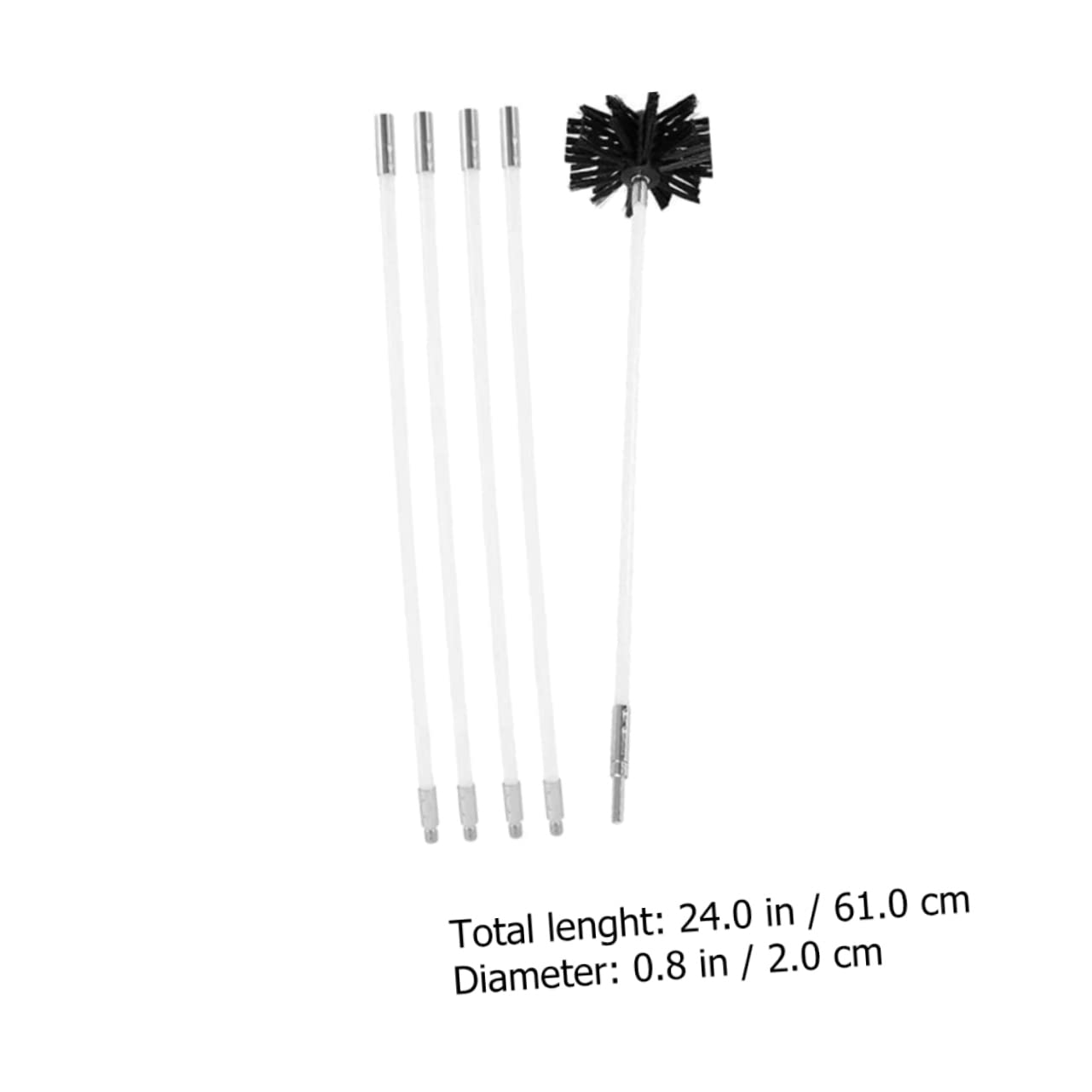 1 Set Inner Wall Cleaning Brush Kit - Dryer Duct, Fireplace Chimney & Washing Machine Cleaning Tool with Nylon Bristles & Galvanized Iron Wire - Perfect for Home, HVAC, and Appliance Maintenance