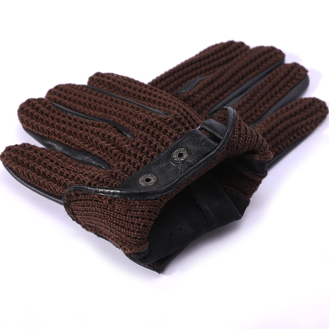 Harssidanzar Men's Crochet Stringback Driving Gloves - Touchscreen Compatible, Breathable & Stylish (GM030) - Perfect for Driving, Golfing & Outdoor Activities