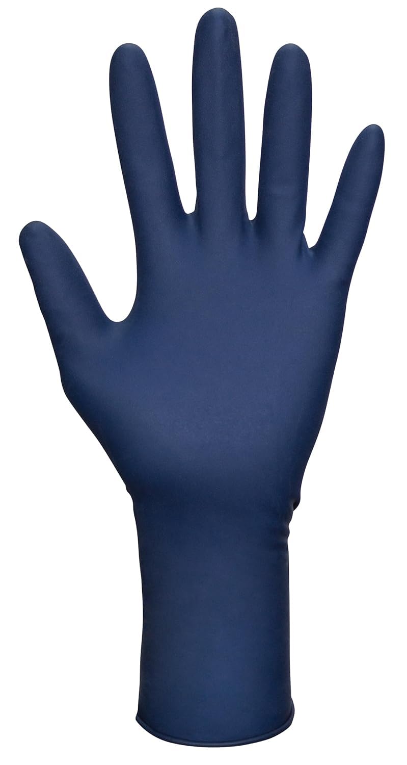 **SAS Thickster Powder-Free Exam Grade Latex Disposable Gloves - 10 Boxes (50 Ea, 500 Total) - 14 Mil, 2XL, Blue, Fully Textured, 12