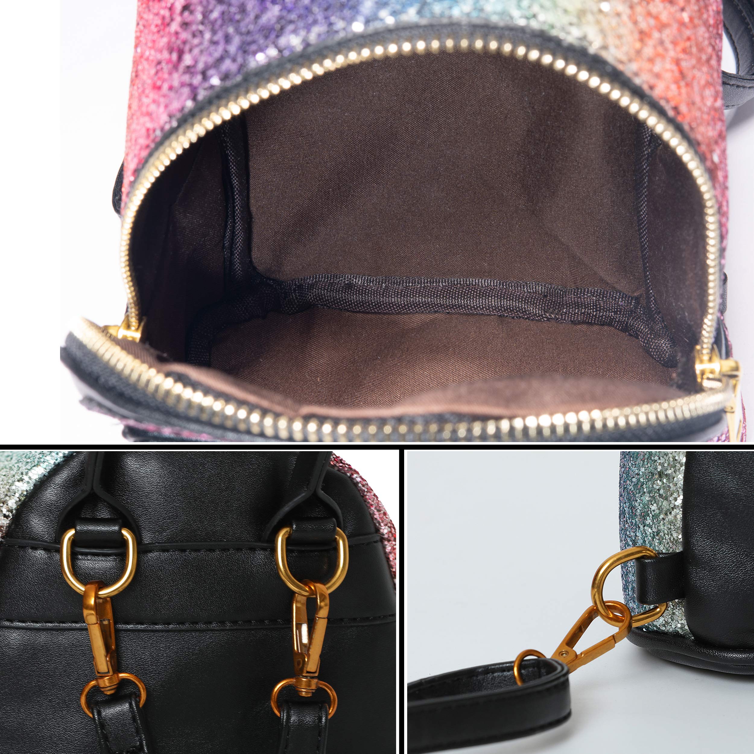 SEALINF Women's Bling Mini Backpack Purse - Convertible Shoulder Bag & Crossbody Bag for Girls | Fashionable Sparkly Small Backpack for School, Travel, and Daily Use