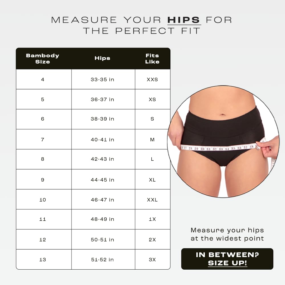 Bambody Absorbent Period Underwear for Women & Teens - Leakproof, Soft, Breathable & Comfortable - Perfect for Overnight Protection, Active Lifestyles & Everyday Wear