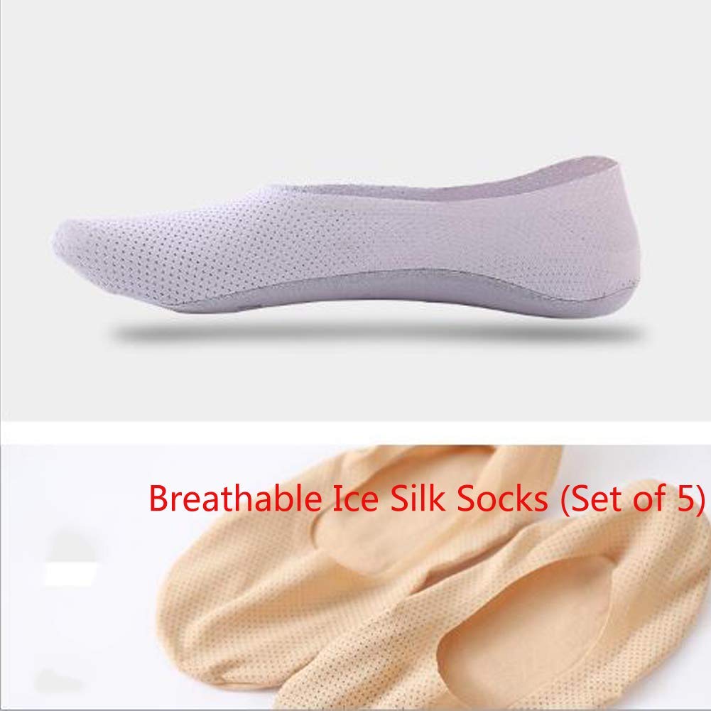 Breathable Ice Silk Socks for Men & Women - 5 Pairs Soft Moisture-Wicking Socks for Running, Hiking & Daily Comfort (Black)