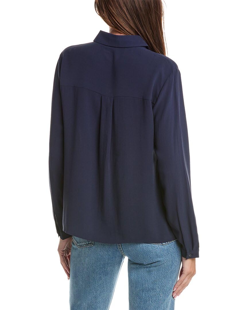 EILEEN FISHER Women's Classic Collar Silk Blouse - Elegant Long Sleeve Button Down Shirt for Work, Office & Special Occasions
