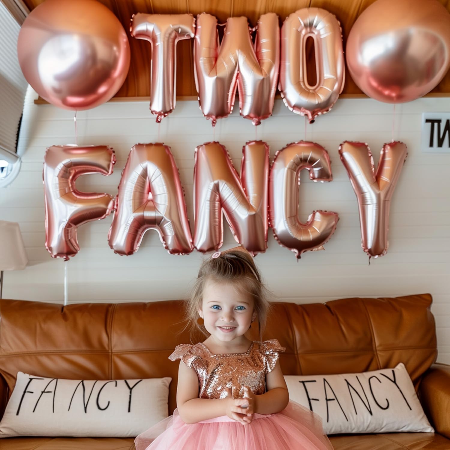 Im Two Fancy Birthday Decorations Set - 2nd Birthday Party Supplies for Girls & Boys - Backdrop, Banner & Balloons Kit - Perfect for Toddler's Second Birthday Celebration & Photo Shoots