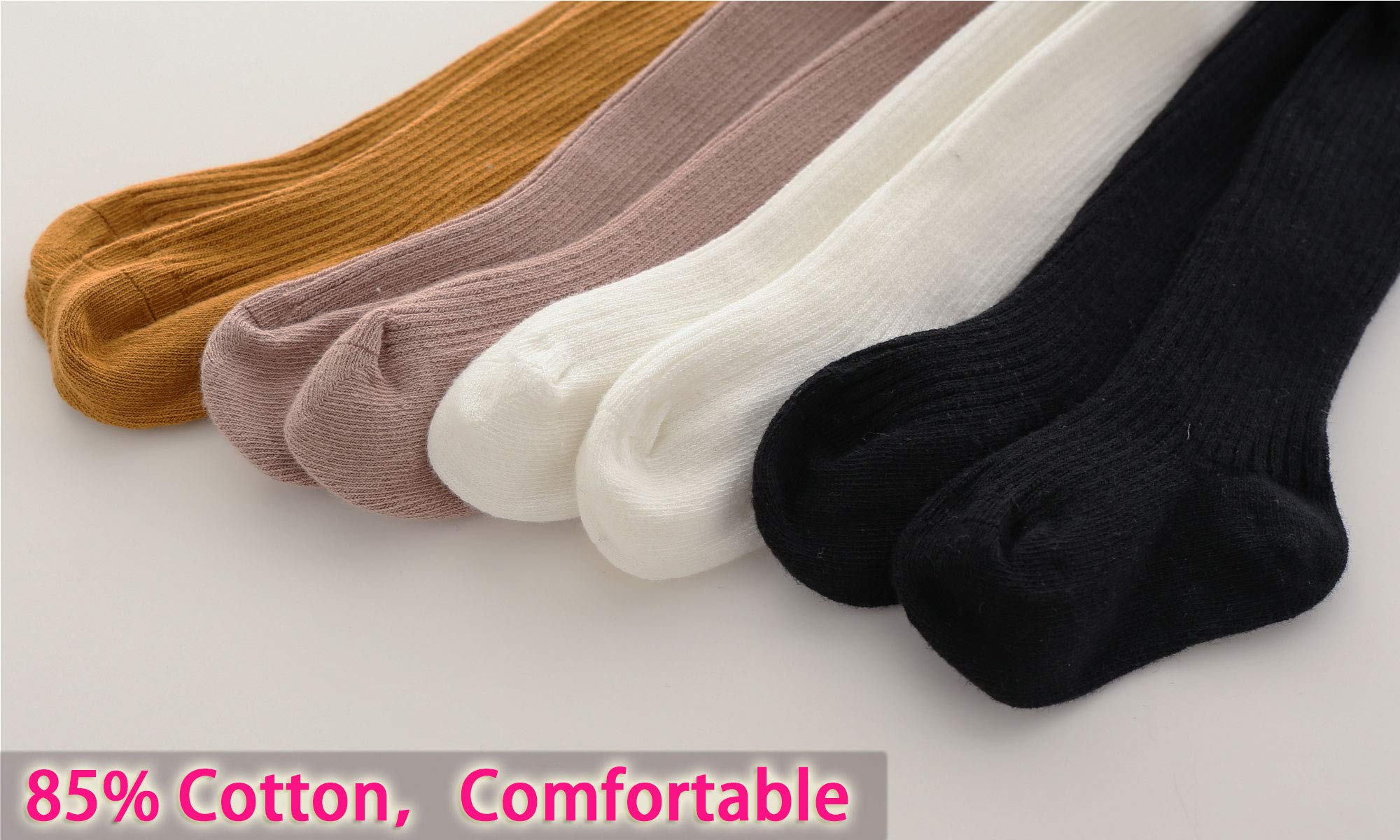 CECORC Baby Girls Cable Knit Leggings - Soft Cotton Thick Tights for Toddlers 1-10T - Warm Winter Stockings for Infants & Kids - Perfect for Playtime, Daycare & Family Outings