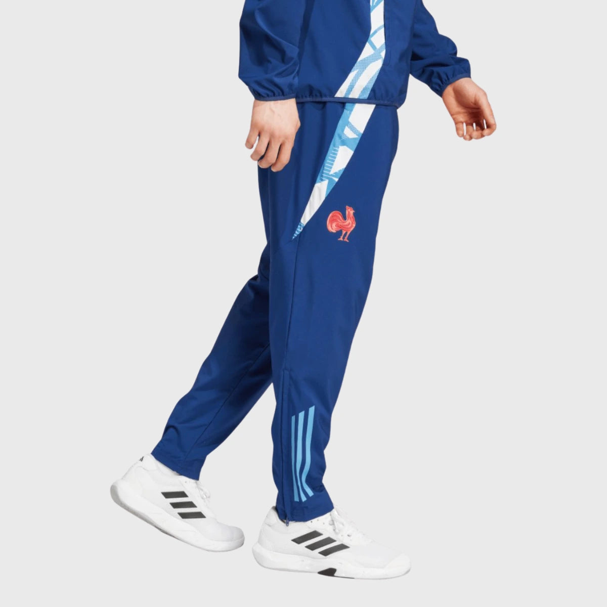 Adidas France Rugby Presentation Pant Dark Blue - Men's Athletic Training Pants for Rugby & Sports - Comfortable & Durable Workout Pants for Gym, Running & Casual Wear