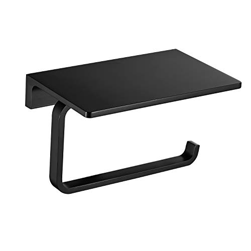 Brass Single Toilet Paper Holder Matte Black