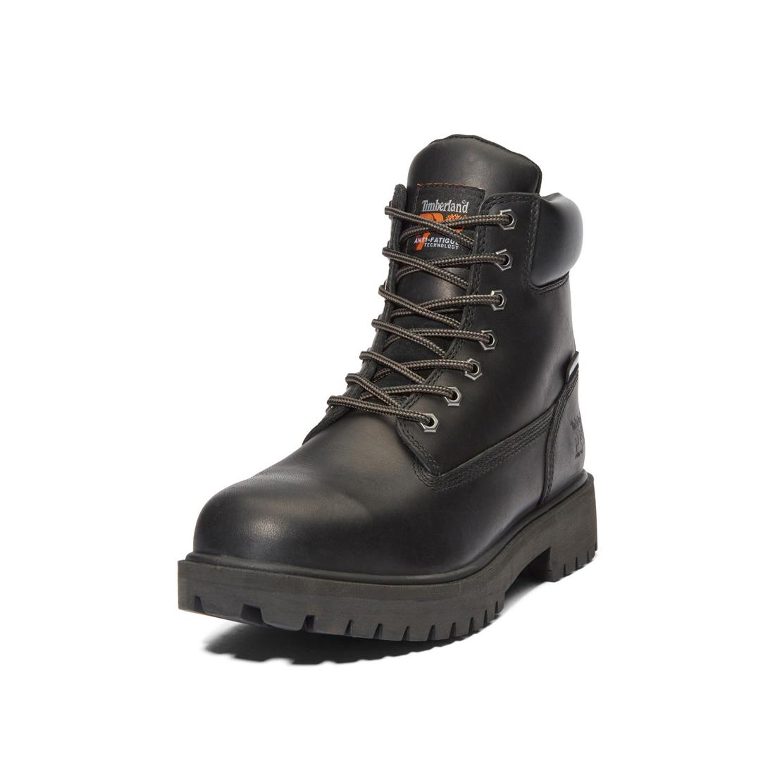 6 Inch Steel Toe Waterproof Insulated 200G Work Boots for Men - Black Safety Shoes for Construction, Warehouse & Outdoor Work