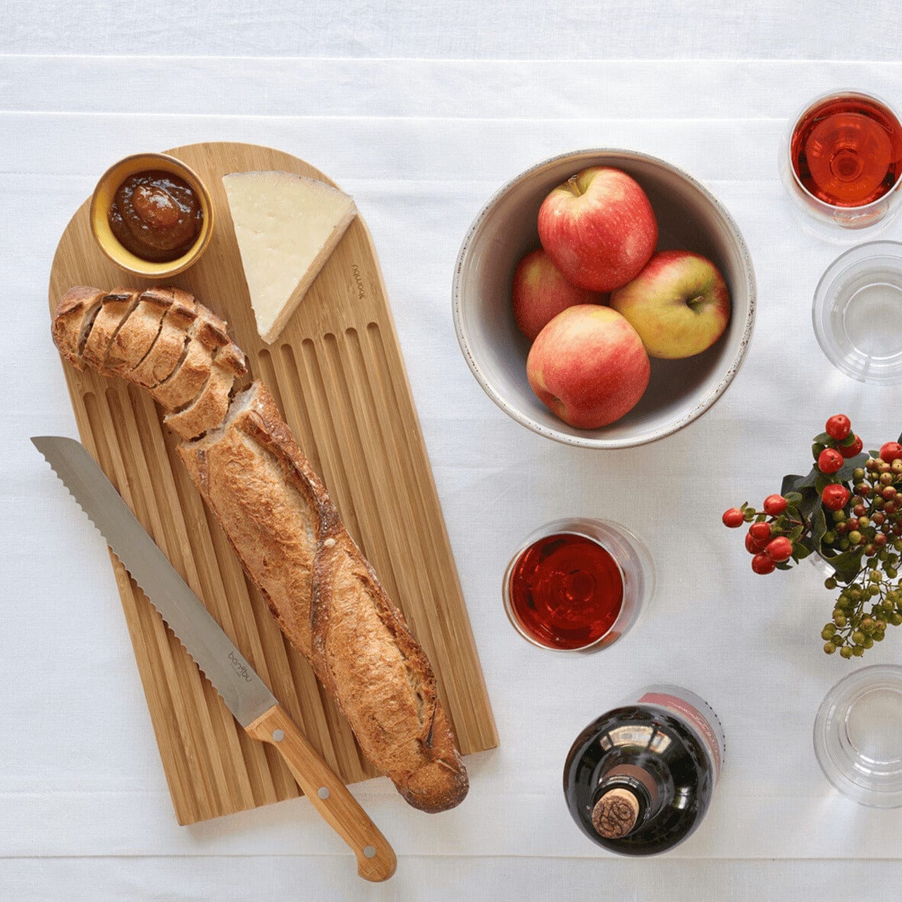 Bamboo Arch Bread Board - Durable Wooden Cutting Board for Bread, Cheese & Charcuterie - Perfect for Kitchen, Serving & Entertaining